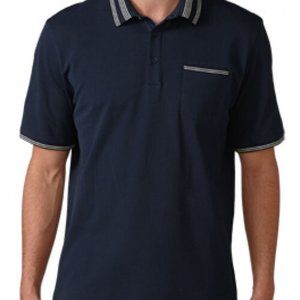 Ashworth Primatec Pique Solid Rib Collar Polo Navy